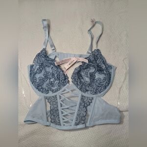 VICTORIA`S SECRET Women's Lace Bralette, V-neck, corset style, underwired NEW